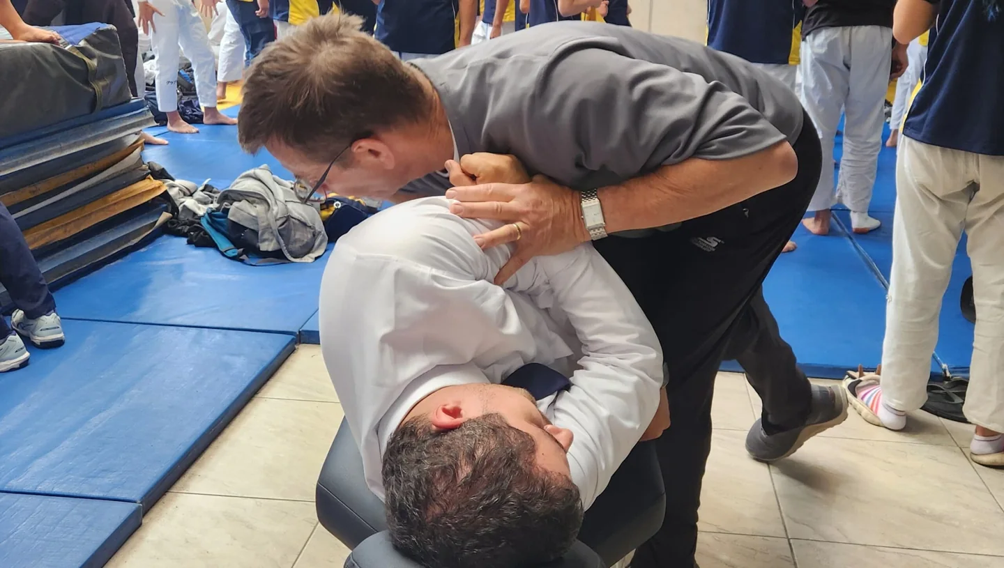 Sports chiropractic care at an international sporting event