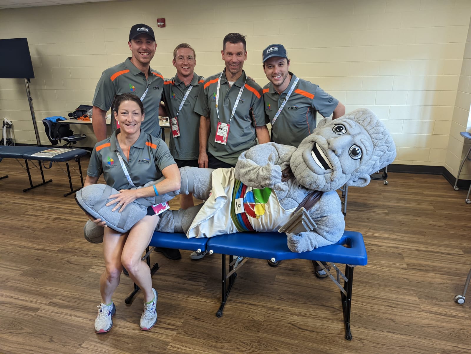Dr Dean Hottum with members of the FICS team at The World Games